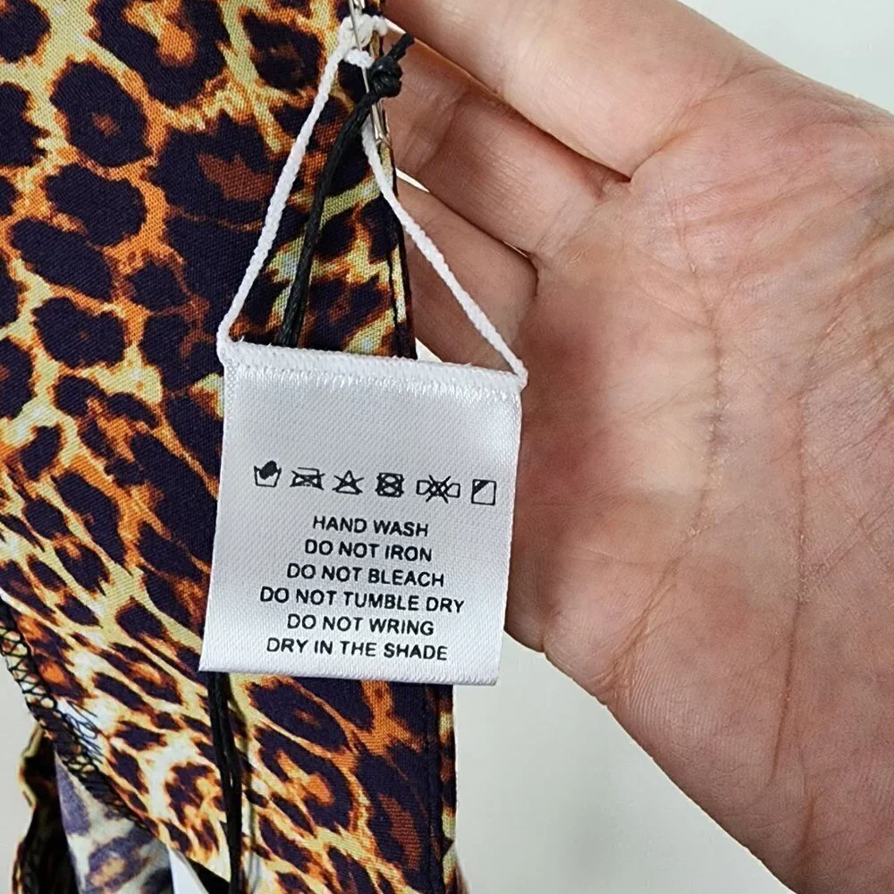 NWT VDM The Label Stassie Leopard Print Ruched Detail Skirt Small